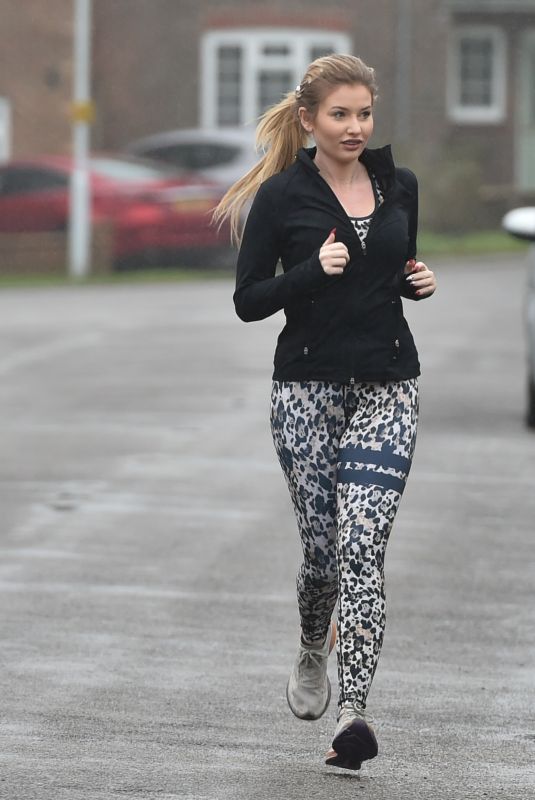 AMY HART Out Jogging in Worthing 02/09/2021
