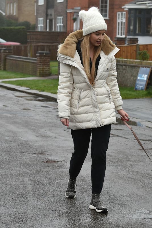AMY HART Out with Her Dog in Worthing 02/21/2021