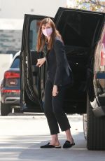 ANNE HATHAWAY Arrives at a Meeting in Los Angeles 02/24/2021
