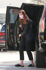 ANNE HATHAWAY Arrives at a Meeting in Los Angeles 02/24/2021