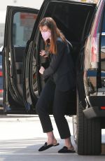 ANNE HATHAWAY Arrives at a Meeting in Los Angeles 02/24/2021