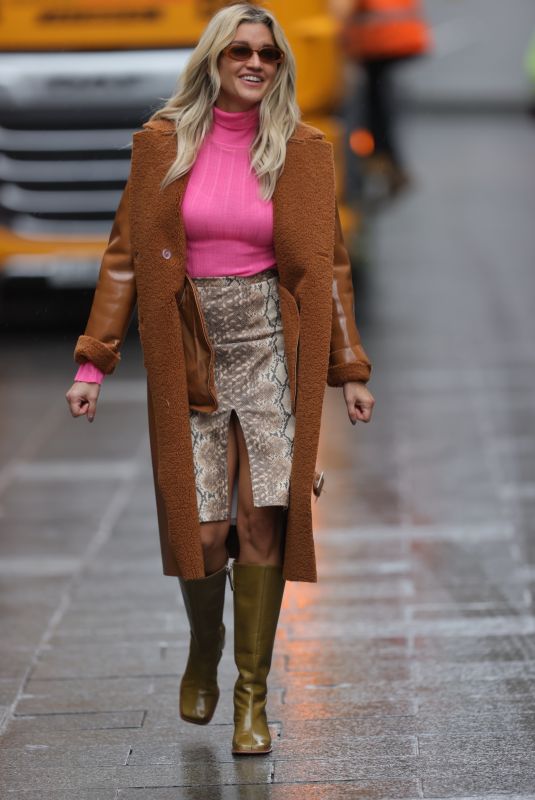 ASHLEY ROBERTS Arrives at Heart Radio in London 02/18/2021