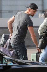 AUDRA MADRI and Josh Duhamel at LAX Airport in Los Angeles 02/04/2021