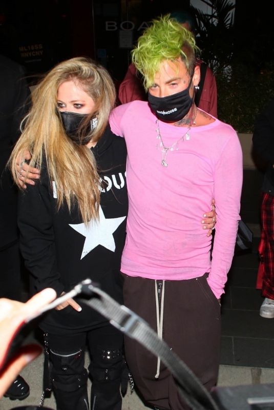 AVRIL LAVIGNE and Mod Sun at BOA Steakhouse in West Hollywood 02/27/2021