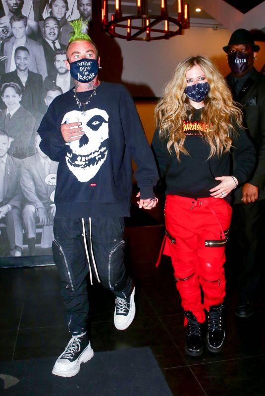 AVRIL LAVIGNE and Mod Sun at Catch LA in West Hollywood 02/19/2021