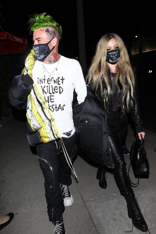 AVRIL LAVINGE and Mod Sun at BOA Steakhouse in West Hollywood 02/12/2021