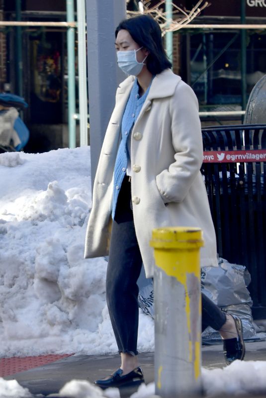 AWKWAFINA Out and About in New York 02/04/2021
