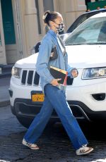 BELLA HADID at Jenna Perry Hair Salon in New York 02/25/2021