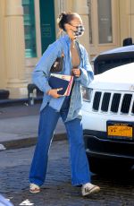 BELLA HADID at Jenna Perry Hair Salon in New York 02/25/2021