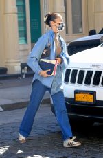 BELLA HADID at Jenna Perry Hair Salon in New York 02/25/2021