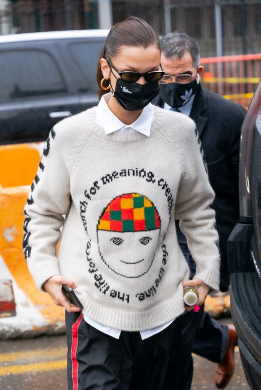 BELLA HADID Heading to a Photoshoot in New York 02/27/2021