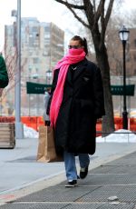 BELLA HADID in a Prada Coat Out for Lunch in New York 02/13/2021