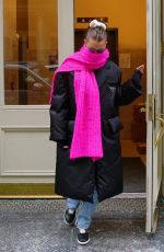 BELLA HADID in a Prada Coat Out for Lunch in New York 02/13/2021