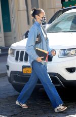 BELLA HADID in Double Denim Out in New York 02/25/2021