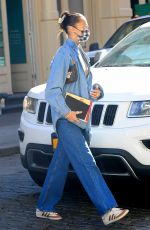 BELLA HADID in Double Denim Out in New York 02/25/2021