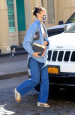 BELLA HADID in Double Denim Out in New York 02/25/2021