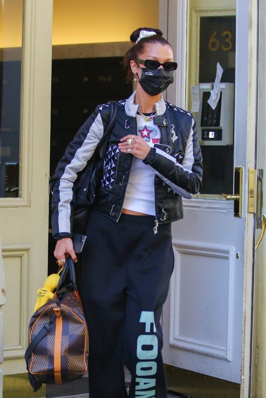 BELLA HADID Leaves Her Apartment in New York 02/16/2021
