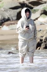 BILLIE EILISH Out with her Dog at a Beach in Malibu 02/21/2021