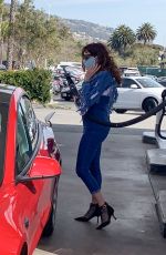 BLANCA BLANCO at a Gas Station Try to Fuel Her Tesla Car in Malibu 02/14/2021