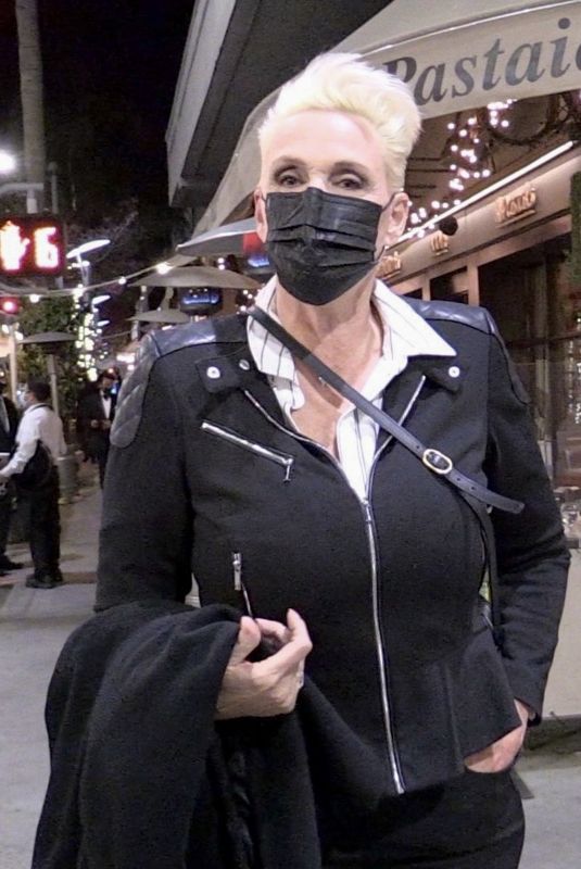 BRIGITTE NIELSEN and Mattia Dessi at Il Pastaio in Beverly Hills 02/22/2021