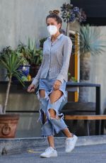 BROOKE BURKE in Ripped Denim Out in Beverly Hills 02/02/2021