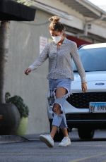 BROOKE BURKE in Ripped Denim Out in Beverly Hills 02/02/2021