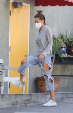 BROOKE BURKE in Ripped Denim Out in Beverly Hills 02/02/2021