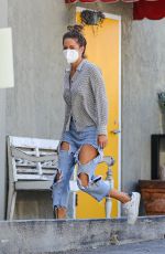 BROOKE BURKE in Ripped Denim Out in Beverly Hills 02/02/2021