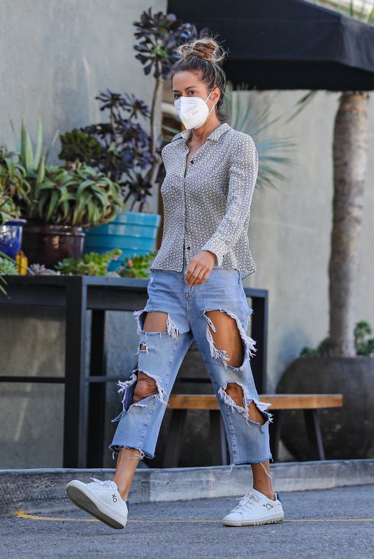 BROOKE BURKE in Ripped Denim Out in Beverly Hills 02/02/2021