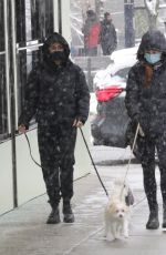 CAMILA MENDES and MADELAINE PETSCH Out with Their Dogs in Vancouver 02/13/2021