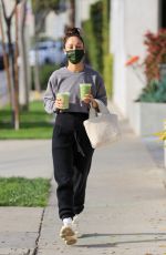 CARA SANTNA Out for Drinks from Cha Cha Matcha in West Hollywood 02/01/2021