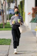 CARA SANTNA Out for Drinks from Cha Cha Matcha in West Hollywood 02/01/2021