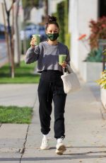 CARA SANTNA Out for Drinks from Cha Cha Matcha in West Hollywood 02/01/2021