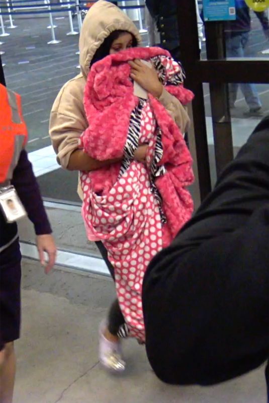 CARDI B Arrives at Los Angeles International Airport 02/08/2021
