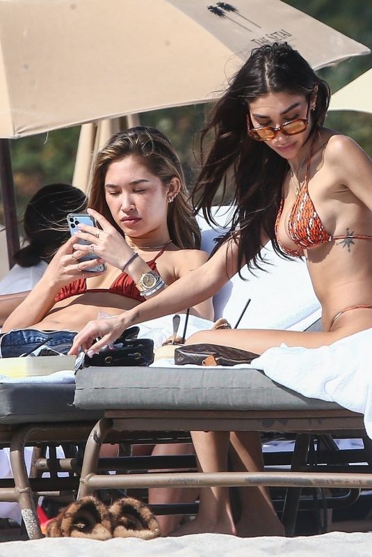 CHANTEL JEFFRIES and JOCELYN CHEW in Bikinis on the Beach in Miami 02/22/2021