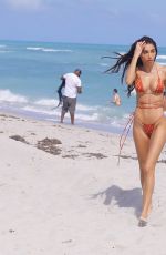 CHANTEL JEFFRIES in Bikini at a Beach in Miami 02/22/2021