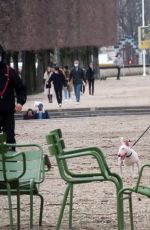 CHARLOTTE GAINSBOURG Out with Her Dog in Paris 02/03/2021