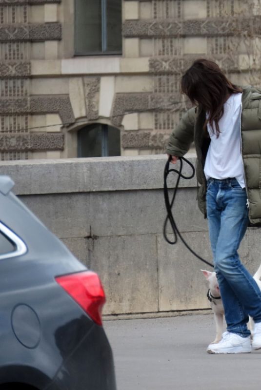 CHARLOTTE GAINSBOURG Out with Her Dog in Paris 02/03/2021