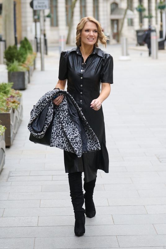 CHARLOTTE HAWKINS Arrives at Global Radio in London 02/19/2021