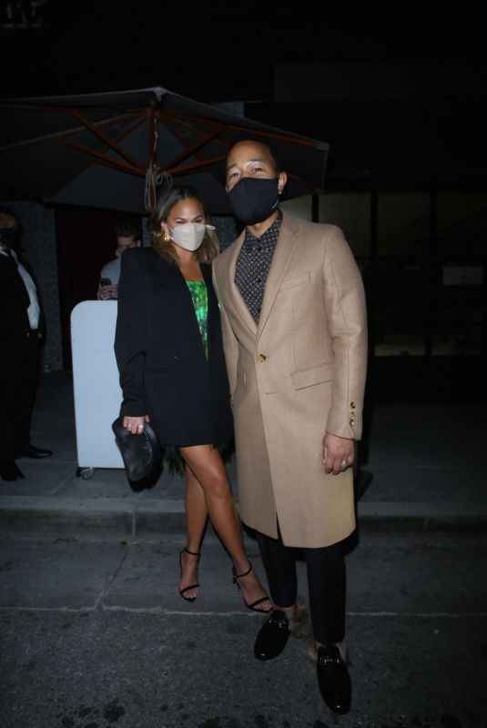 CHRISSY TEIGEN and John Legend at Sapgos Restaurant in Los Angeles 02/01/2021