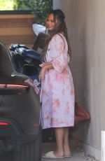 CHRISSY TEIGEN Checking on the Site of Her New Mansion in West Hollywood 02/16/2021