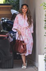 CHRISSY TEIGEN Checking on the Site of Her New Mansion in West Hollywood 02/16/2021