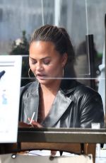 CHRISSY TEIGEN Out for Lunch at Il Pastaio in Beverly Hills 02/01/2021