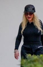 CHRISTINA AGUILERA Heading to a Recording Studio in Miami 02/15/2021
