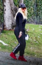 CHRISTINA AGUILERA Heading to a Recording Studio in Miami 02/15/2021