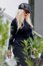 CHRISTINA AGUILERA Heading to a Recording Studio in Miami 02/15/2021