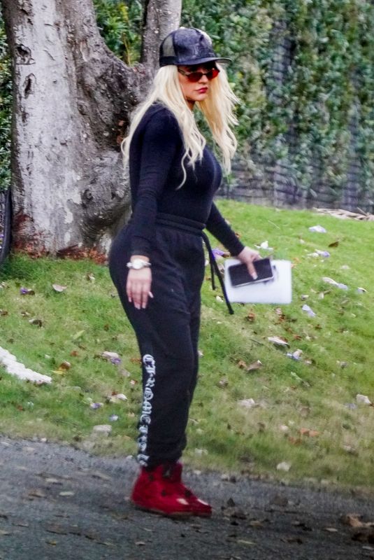 CHRISTINA AGUILERA Heading to a Recording Studio in Miami 02/15/2021