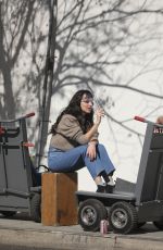 DAKOTA JOHNSON on the Set of Am I Ok in Los Angeles 02/02/2021