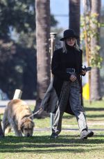 DIANE KEATON Out with Her Dog in Santa Monica 02/06/2021