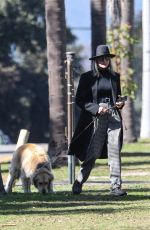 DIANE KEATON Out with Her Dog in Santa Monica 02/06/2021